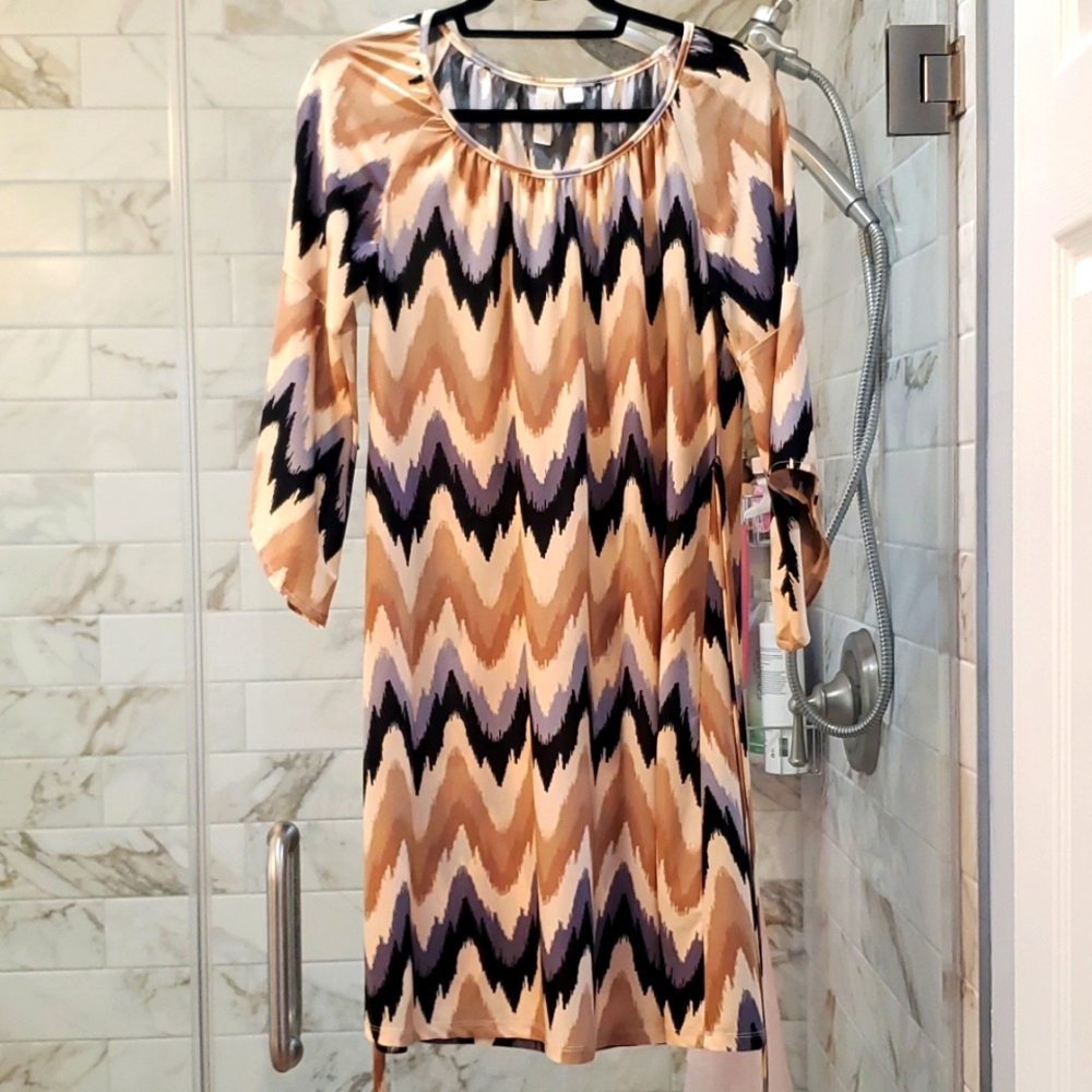 Tacera Chevron Print Dress